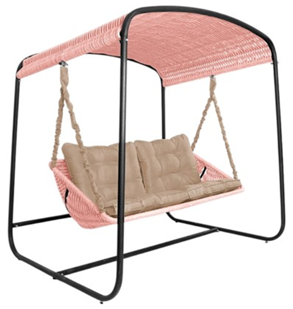 Качели DeckWOOD Sky Bed Lite (светло-розовый, подушка светло-серая)