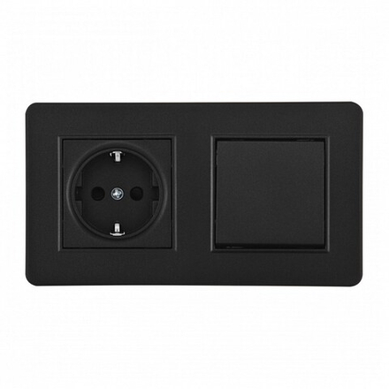 Блок с розеткой и выключателем Arte Milano SET16-2 SET16-2-40-1-30-1 black