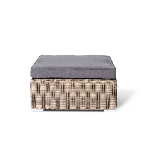 "Лунго" плетеная оттоманка с подушкой, цвет соломенный