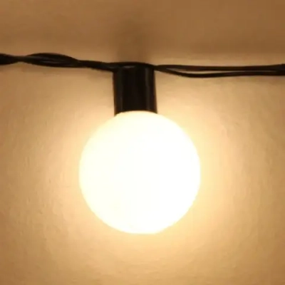 Гирлянда для дома 4м 20 ламп LED с насадками ШАР d-3,5 см, черн.провод, авторежим, IP-20, Теплый белый