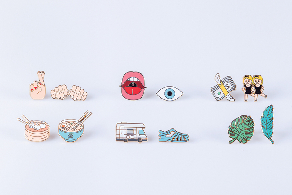 Набор из 2-х металлических булавок pinaholic leaves