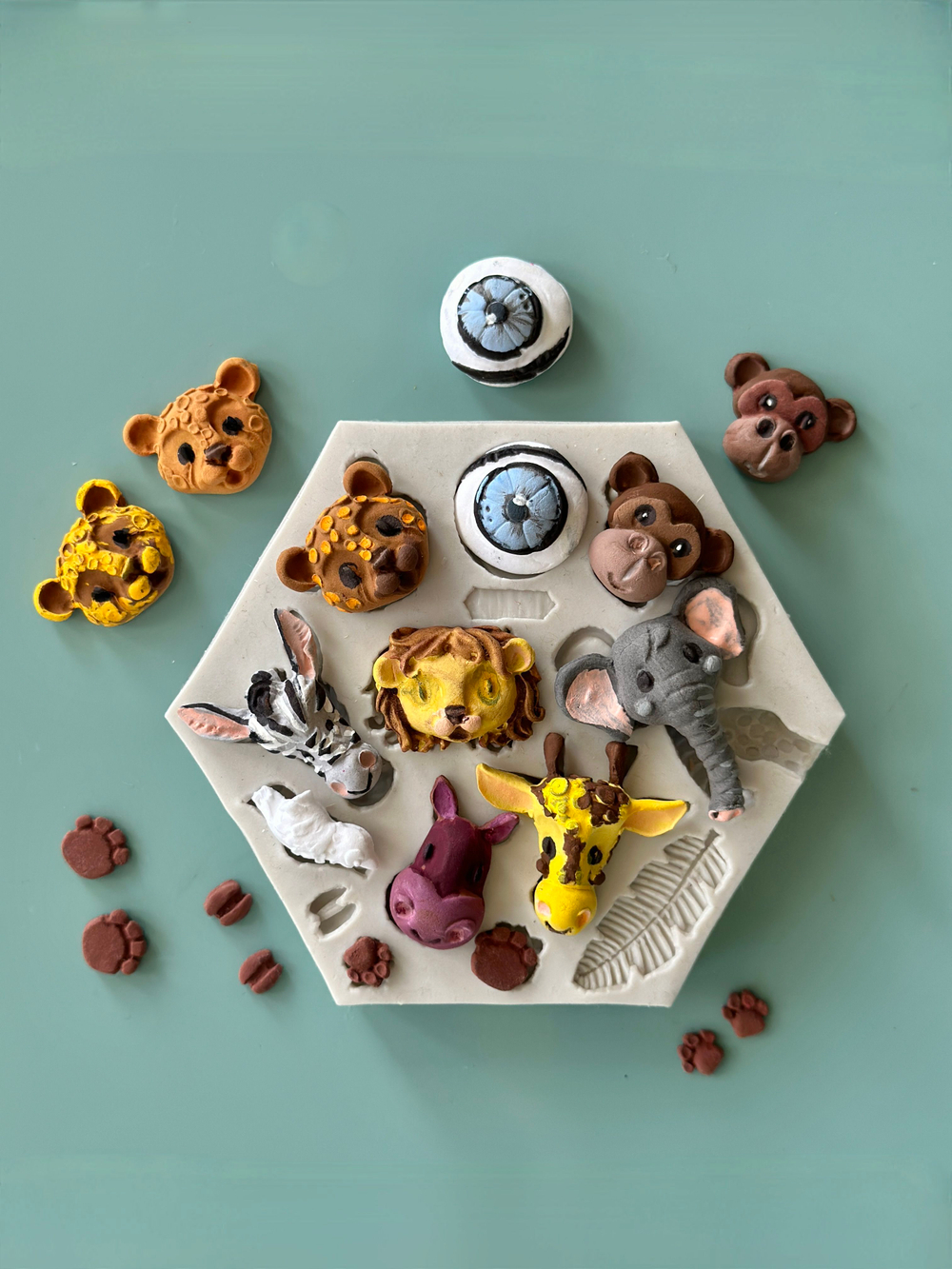 Молд силиконовый для творчества "Африканские звери" / игрушки для кукол, фигурки животных
