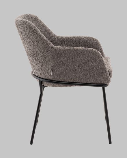 Стул с подлокотниками Кози new ткань букле тёмно-серый