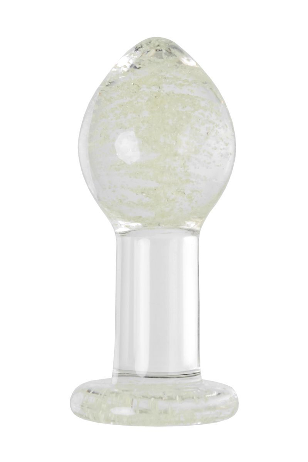 Прозрачная, светящаяся в темноте анальная втулка - 6,5 см. (Цвет: прозрачный)