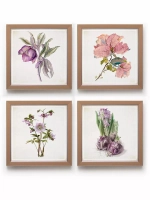 Картины на стену интерьерная на холсте 4 шт, 23*23 см