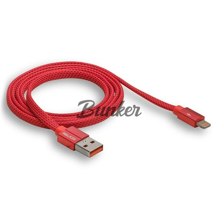 Кабель USB-8-pin WALKER C755, красный, плоский, 1 м, 2.4А