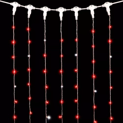 Светодиодный занавес с белым бликующим диодом 2*3 м, 220V., 600 красных LED ламп, прозрачный ПВХ, Beauty Led (PCL600BLW-10-2R)