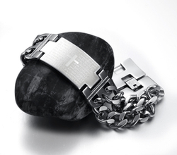 Массивный браслет мужской с молитвой Steelman mn00111