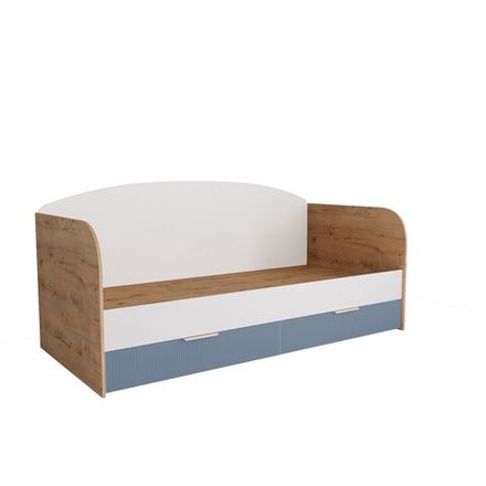 Кровать с ящиками Лавис ДКД 2000.1 (Дуб бунратти/Лазурь софт)