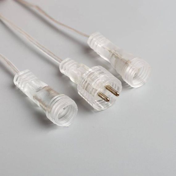 Гирлянда Сосульки рифленые 2.5×0.42 м., IP65, прозрачная нить, 288 мульти LED с эффектом стекания, 12 В., Luazon Lighting (5248348)