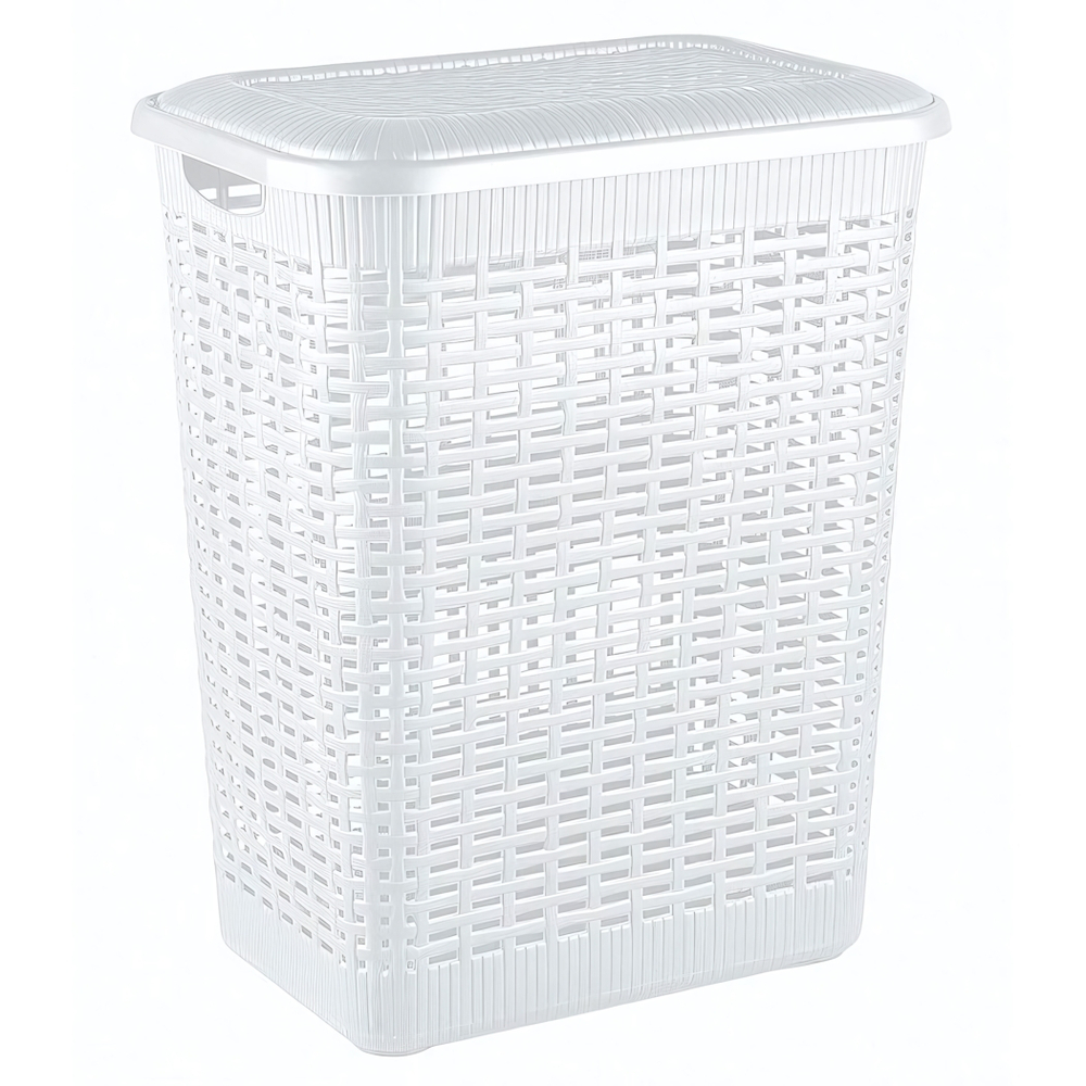 Корзина для белья 50л, 420х310х560 мм (белый)