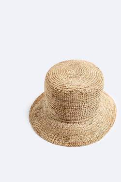 ZARA ШЛЯПА ИЗ РАФИИ, СВЕТЛО-БЕЖЕВЫЙ