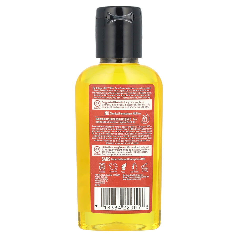 Desert Essence, 100% чистое масло жожоба, для волос, кожи и кожи головы, 59 мл (2 жидк. унц.)