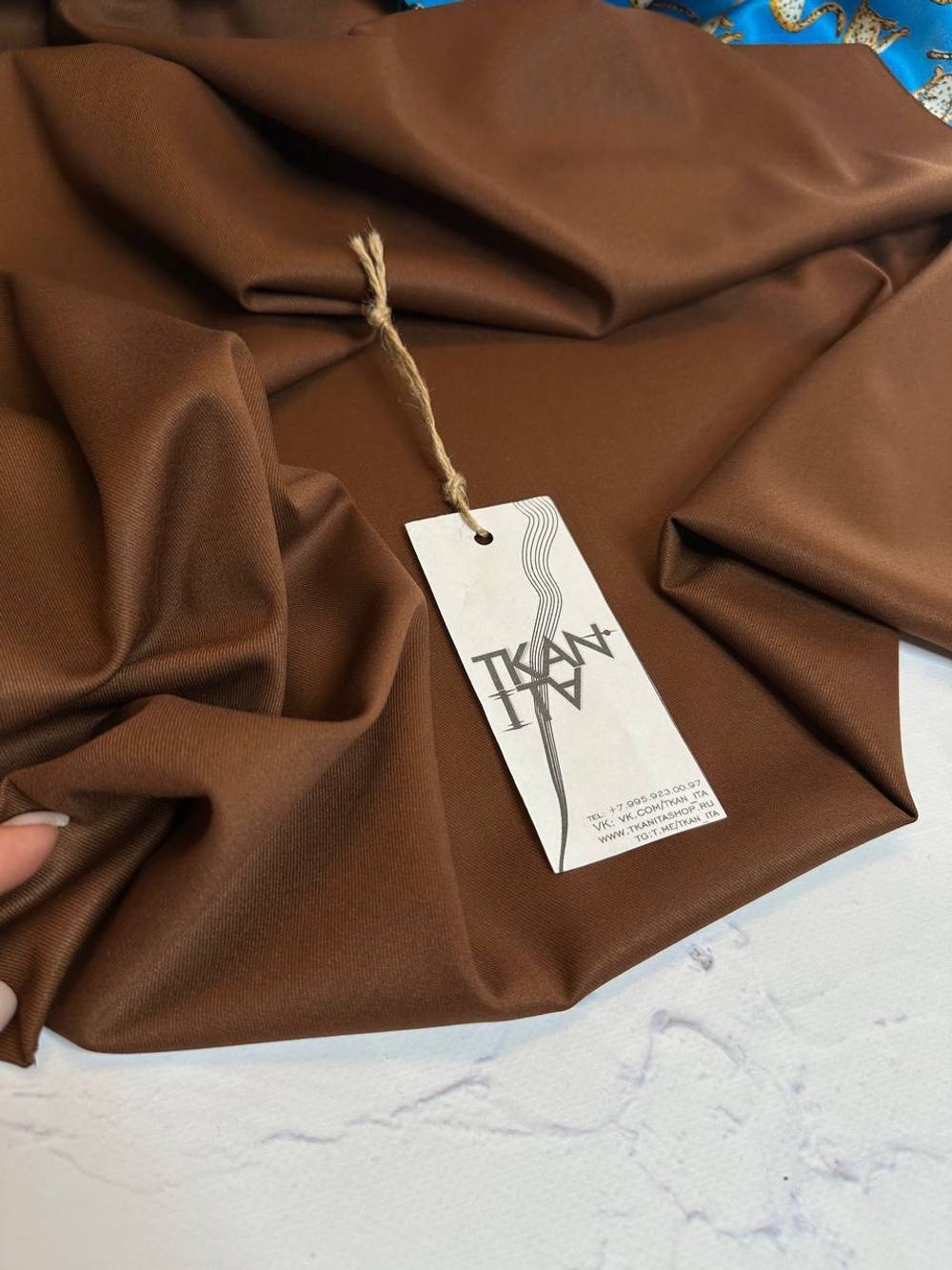 Костюмно-плательная смесовая однотонная поливискоза (64%полиэстер/33%вискоза/3%эластан, Жженая карамель, 148, 285 гр/м2)