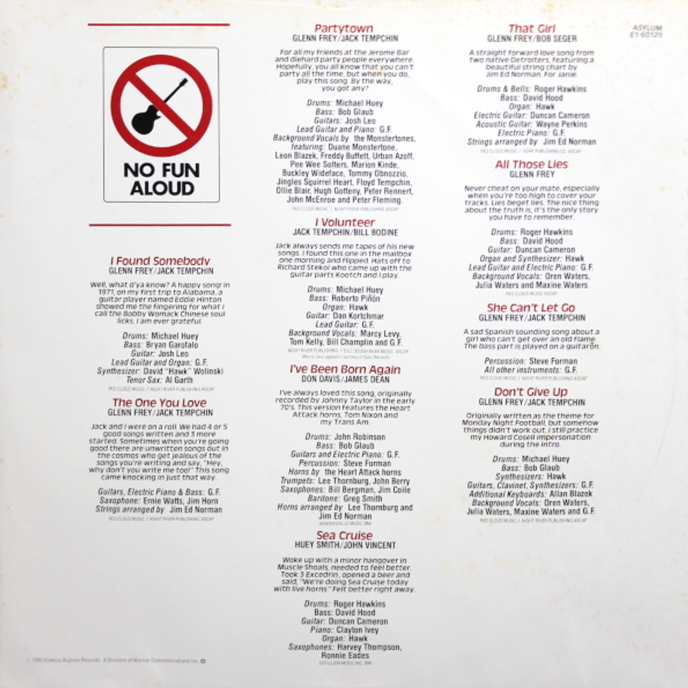 Glenn Frey / No Fun Aloud (LP)