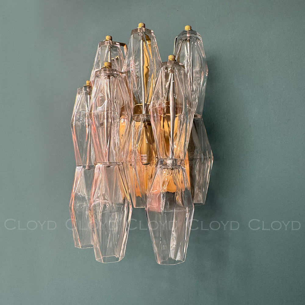 Бра Cloyd CALCUTTA W1 / выс. 37 см - латунь - прозрачн.стекло (арт.20485)