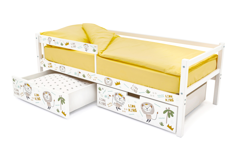 Детская кровать тахта Бельмарко Svogen белый львята