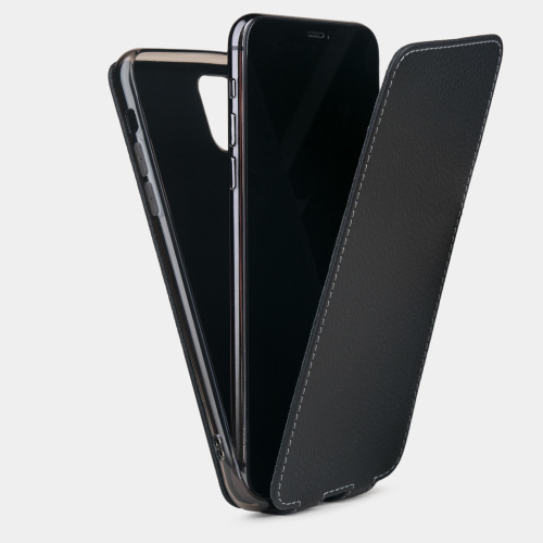 Чехол для iPhone 11 Pro Max из натуральной кожи теленка, цвета черный