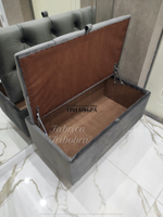 Банкетка серый ВЕЛЮР с нишей для хранения