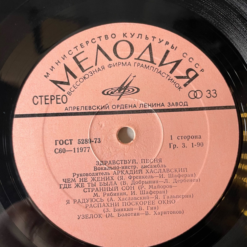 Винтажная виниловая пластинка LP ВИА Здравствуй, Песня, Девчонка Из Квартиры 45 (СССР 1980)