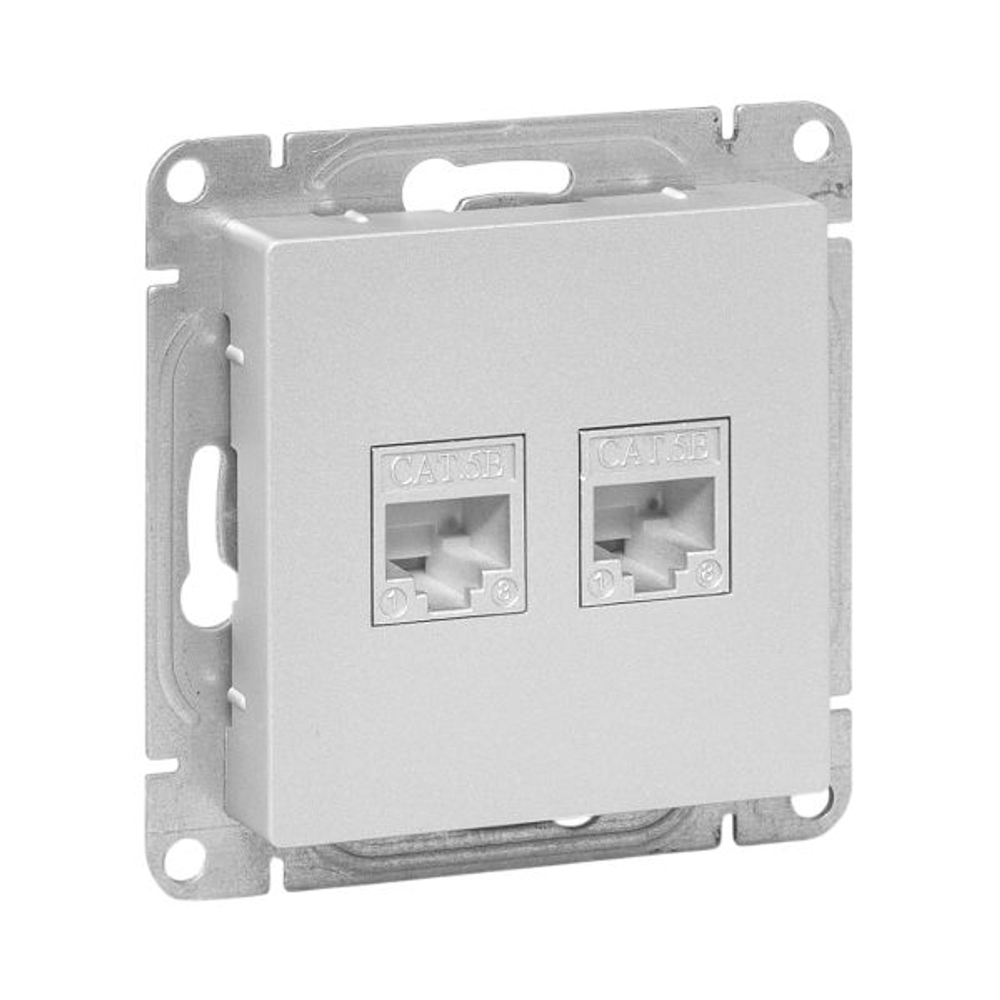 Механизм розетки RJ45 (cat6), алюминий Эпика EKF