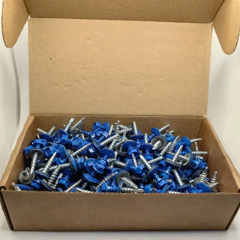 Саморезы кровельные по дереву 4.8х29 RAL 5005 (сигнальный синий) 1кг