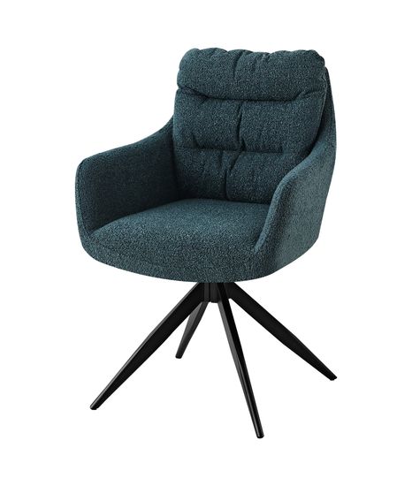 Стул обеденный поворотный Amy сине-зеленый букле