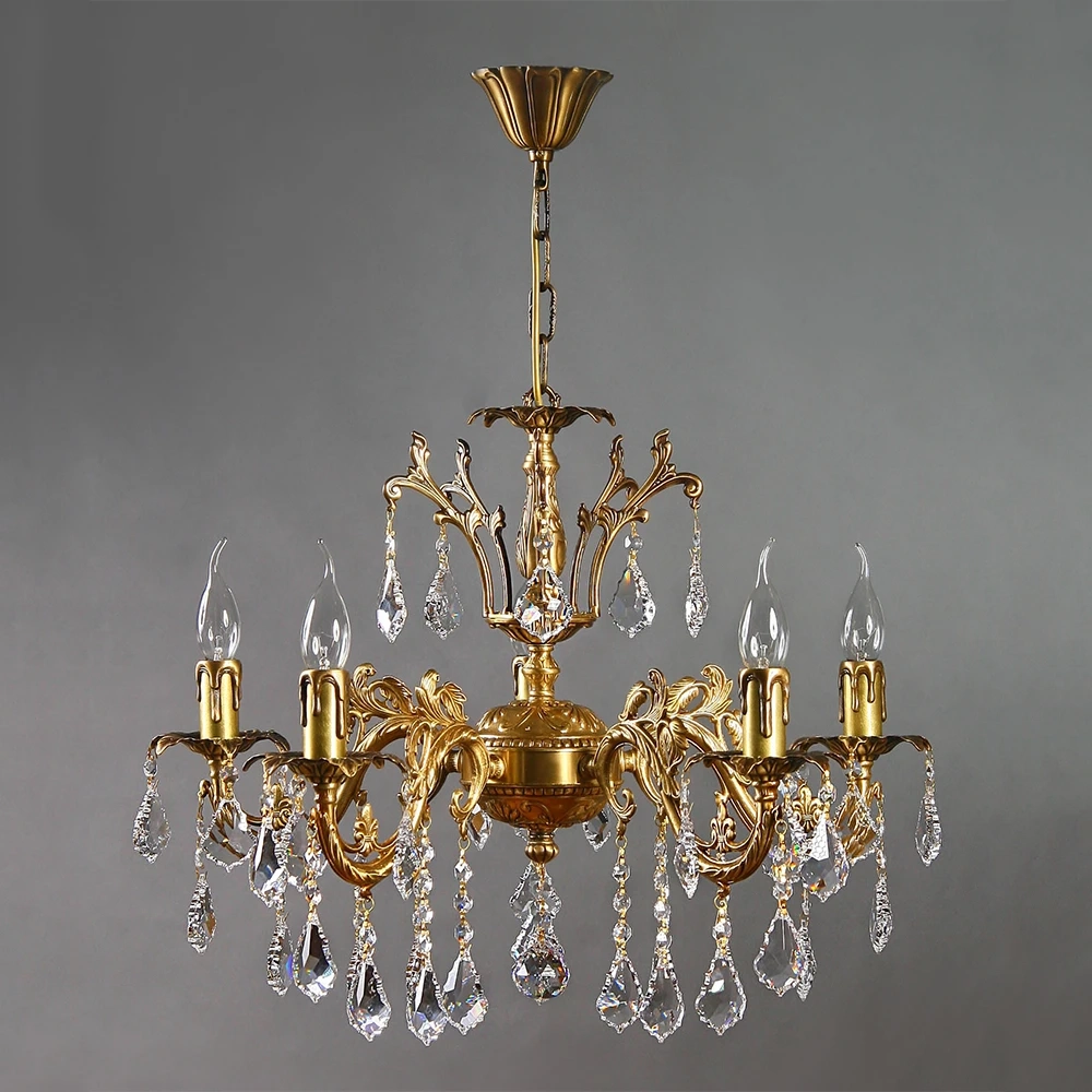 Подвесная люстра AMBIENTE by Brizzi GRANADA 2118/5 AB Leaf Crystal