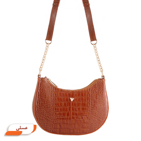 Женская сумка YALSAN на плечо под змею коричневая кожаная