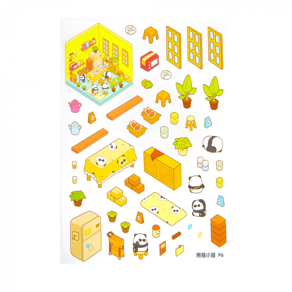 Румбокс, наклейки для творчества - антистресс блокнот, 140*195 мм, "Медвежата", розовый, MINI, 3D стикеры, 20 комнат, в комплекте пинцет, пакет с европодвесом