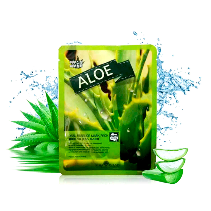 Маска для лица May Island Aloe Real Essence Mask Pack тканевая с алоэ вера 25 мл
