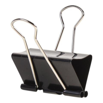 Зажимы для бумаг 51мм, 12 шт, черные, картонная коробка