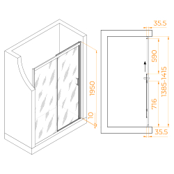 Душевая дверь RGW PA-017 (Прозрачное, 1400)