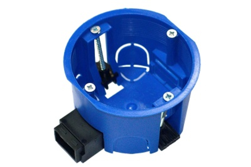 Коробка установочная ГСК 68х45 мм IP30 безгалогенная (HF) синий с пластиковыми лапками