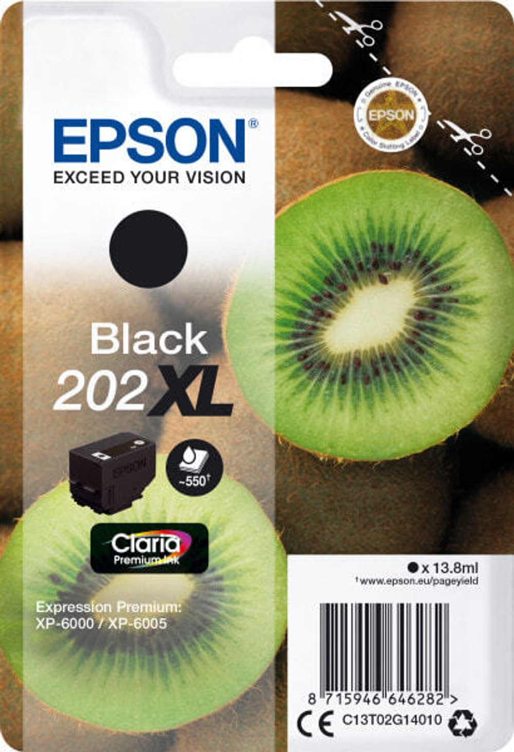 Картридж струйный черный 1 шт Epson 202XL C13T02G14020