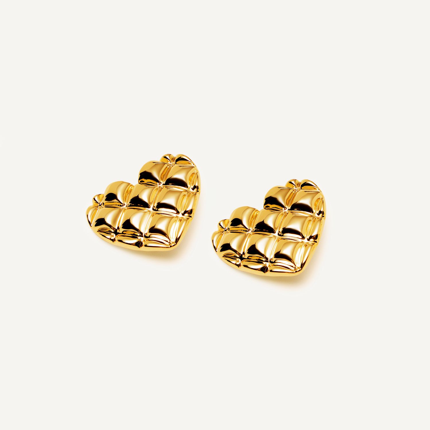 Клипсы Stitched Heart Earrings - Gold