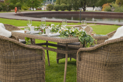 "Эспрессо" обеденная группа плетеная, цвет соломенный