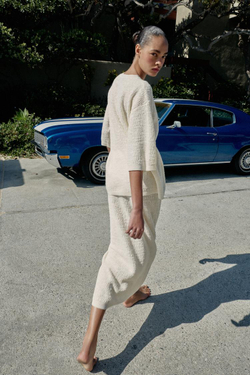 ZARA ТОП ОВЕРСАЙЗ ИЗ РЕЛЬЕФНОГО ТРИКОТАЖА, ЭКРЮ