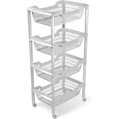 Этажерка универсальная Джета 4 корзины светло-серая С736СЕР (комплект 4 шт)