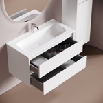 Тумба подвесная Sancos Libra с двумя ящиками 890х450х500, белый глянец, LB90W