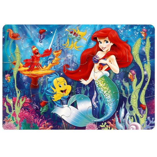 Пазлы в коробке. Набор 2в1: 15 и 24 детали. Морская принцесса. 190х140х35 мм. Умные игры 