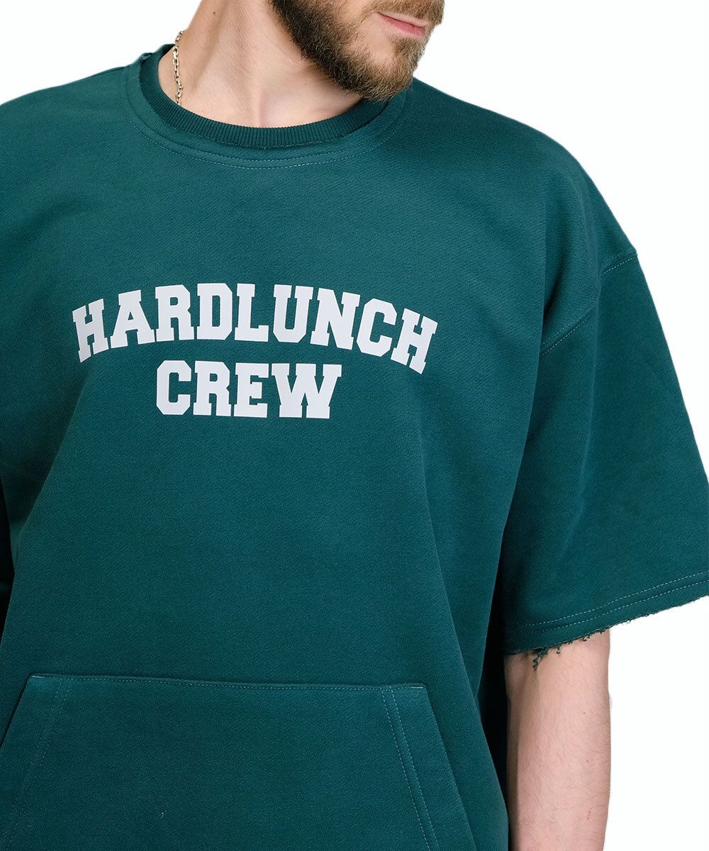 Купить Толстовка Hardlunch Crew с коротким рукавом темно-зеленая Толстовка Hardlunch Crew с коротким рукавом темно-зеленая