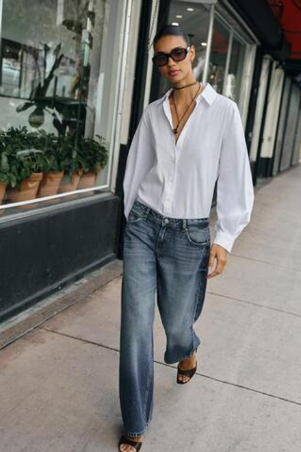 ZARA ДЖИНСЫ Z1975 ПРЯМОГО КРОЯ С НИЗКОЙ ПОСАДКОЙ, СИНИЙ