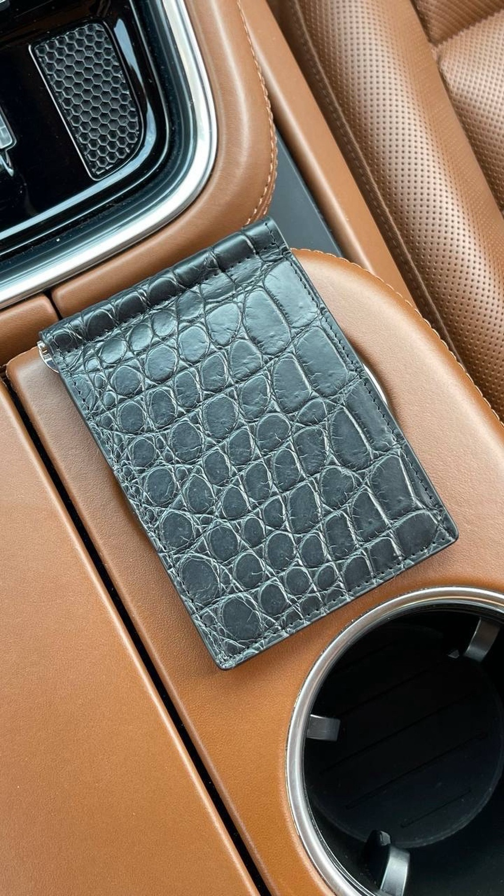 Зажим для денег Louis Vuitton из кожи крокодила