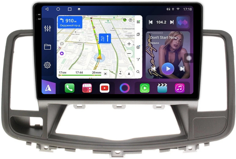 Магнитола для Nissan Teana J32 2008-2013 (ШГУ монохром) - FarCar BM1076M-A монитор 10.36" QLED на Android 14, TS10, 4+32Гб, CarPlay, 4G SIM-слот