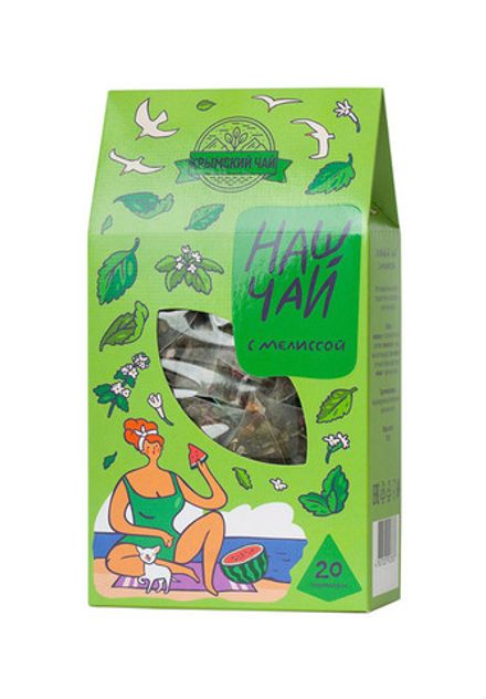 "Наш чай" зелёный с мелиссой (20 пирамидок)