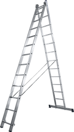 Лестница-стремянка, 2 x 9 ступеней, 2,53 - 4,22 м, алюминиевая, Alumet H2 5209---
