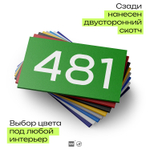 Номер на дверь 481, табличка на дверь для офиса, квартиры, кабинета, аудитории, склада, зеленая 120х70 мм, Айдентика Технолоджи