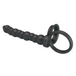 Черная насадка на пенис для двойного проникновения Dillion