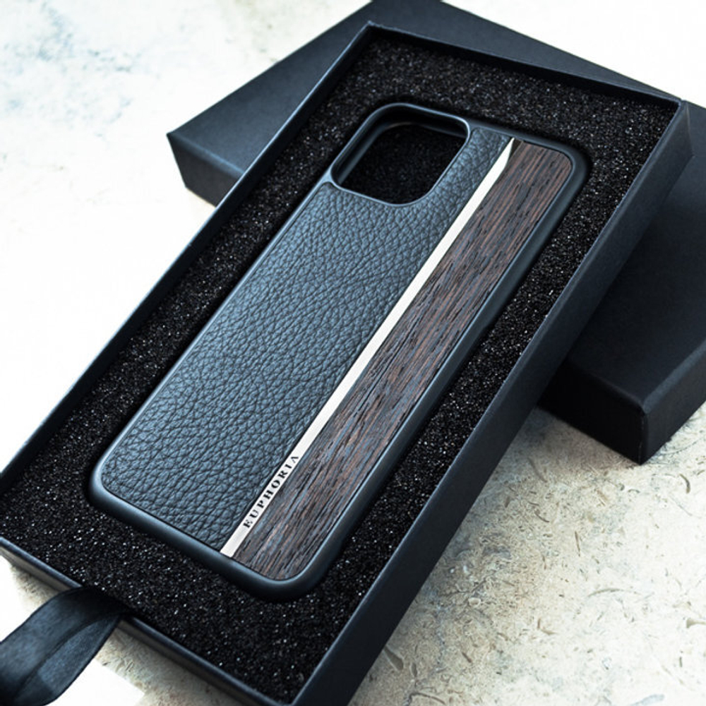Премиальный чехол для iPhone - аксессуар из натуральной кожи и дерева Euphoria HM Premium ювелирный сплав